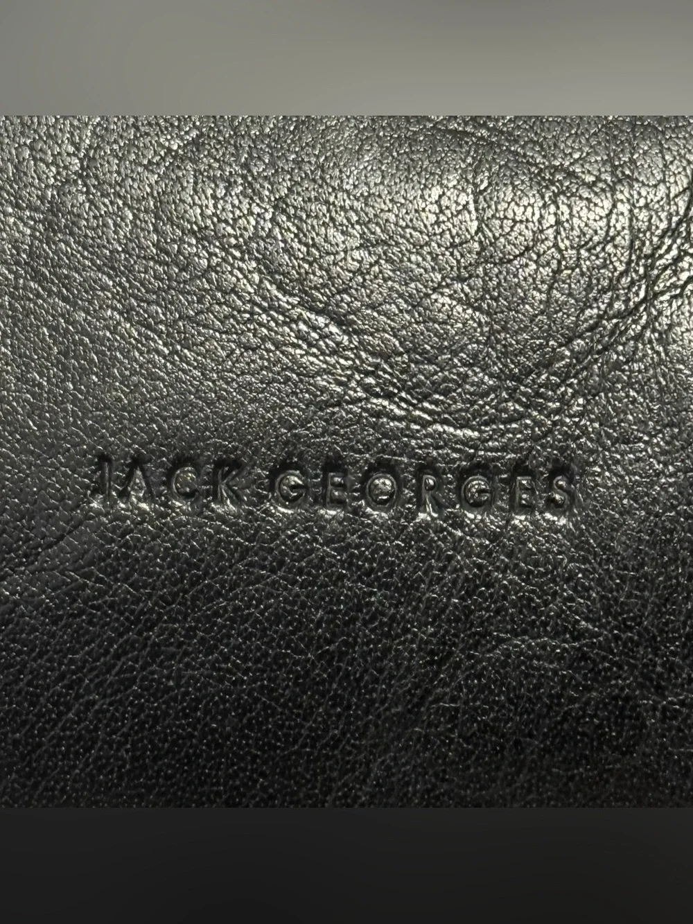 Jack Georges Black Slim Genuine Leather Organizer Crossbody Shoulder Bag NEW